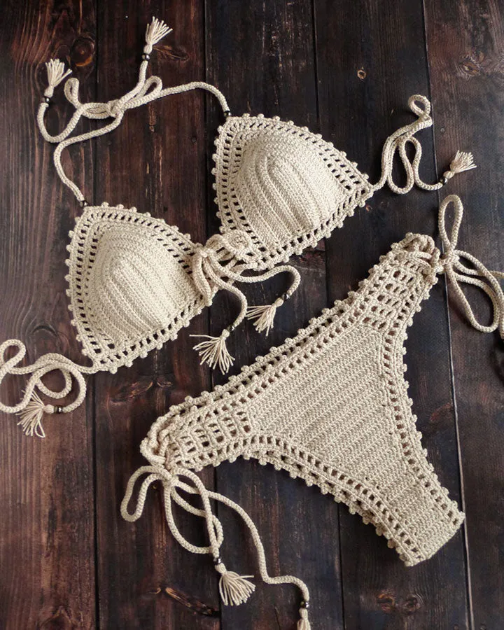 Size Small Kiwano Bikini With Tassels and Beads