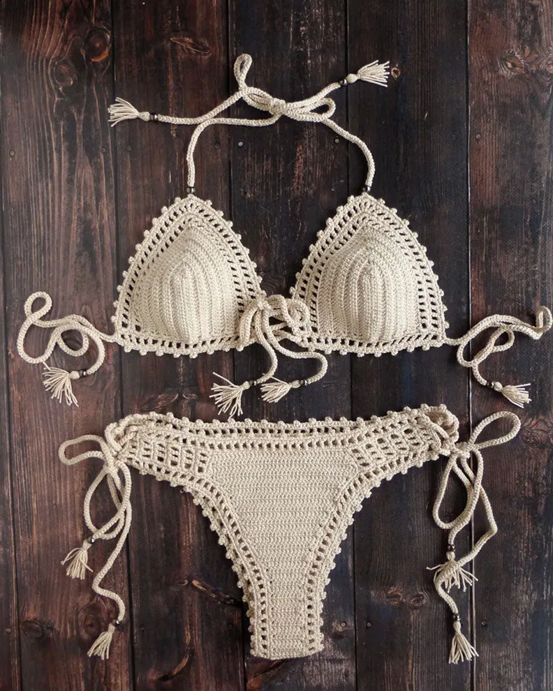 Size Small Kiwano Bikini With Tassels and Beads
