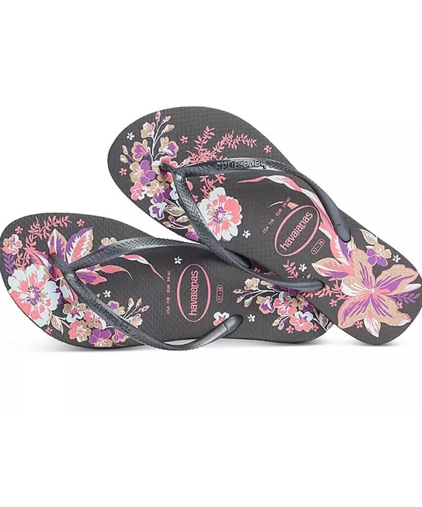 Slim Organic II Tropical Flower Rubber Flip Flops