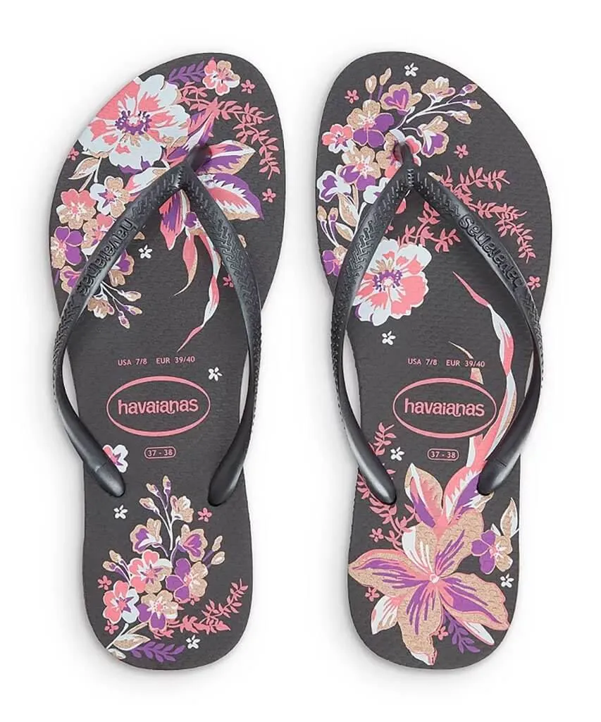 Slim Organic II Tropical Flower Rubber Flip Flops