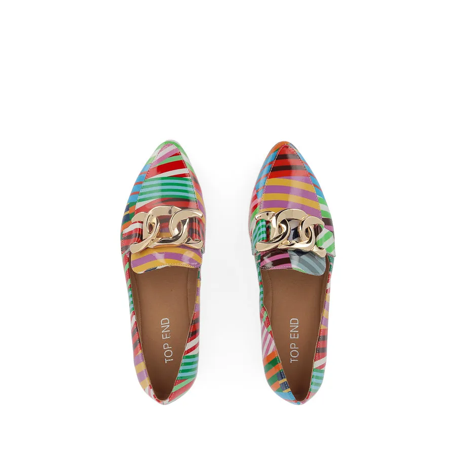 SOCORO - WHITE STRIPE MULTI PATENT