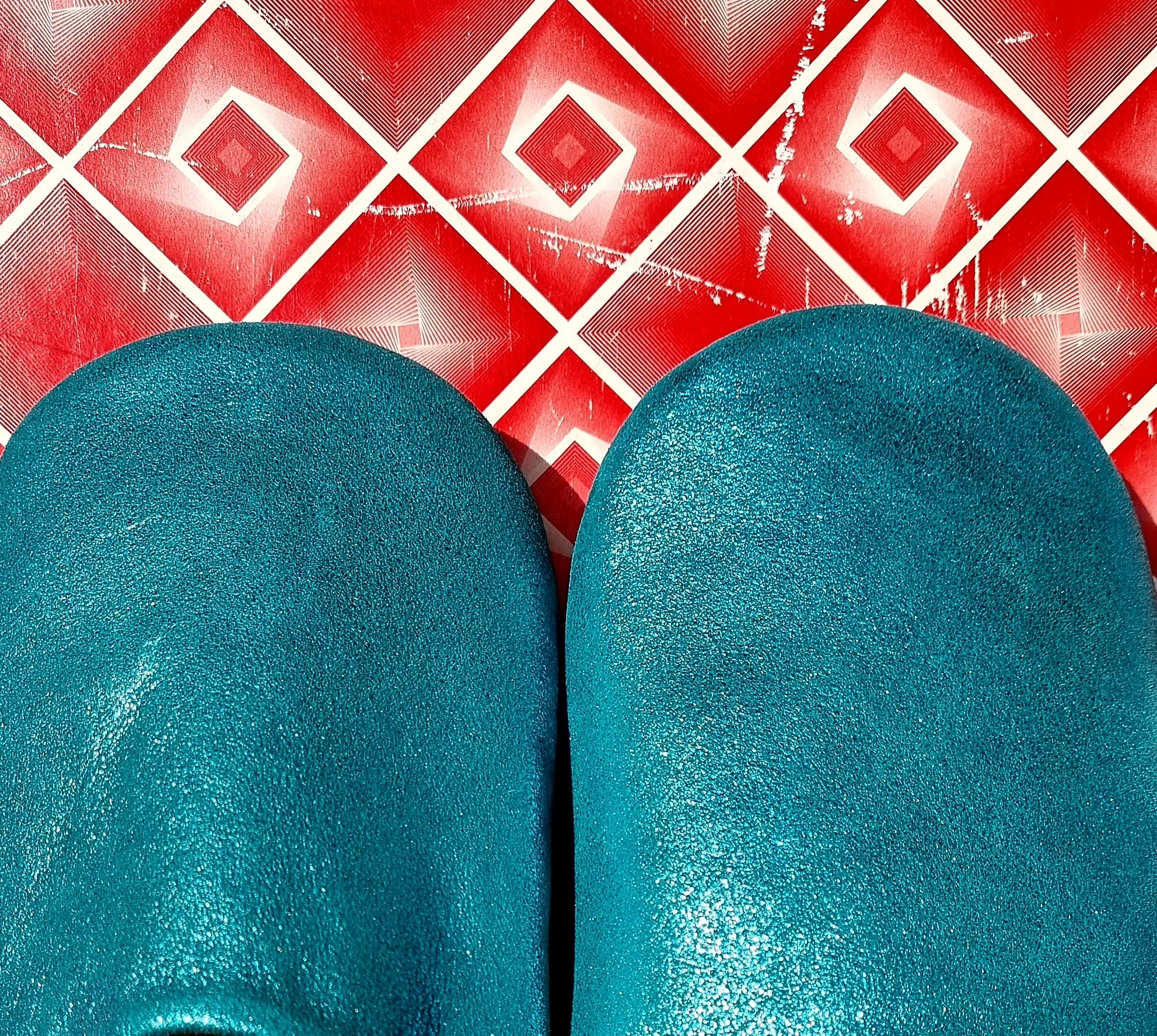 Soft leather metallic slippers .. size 40