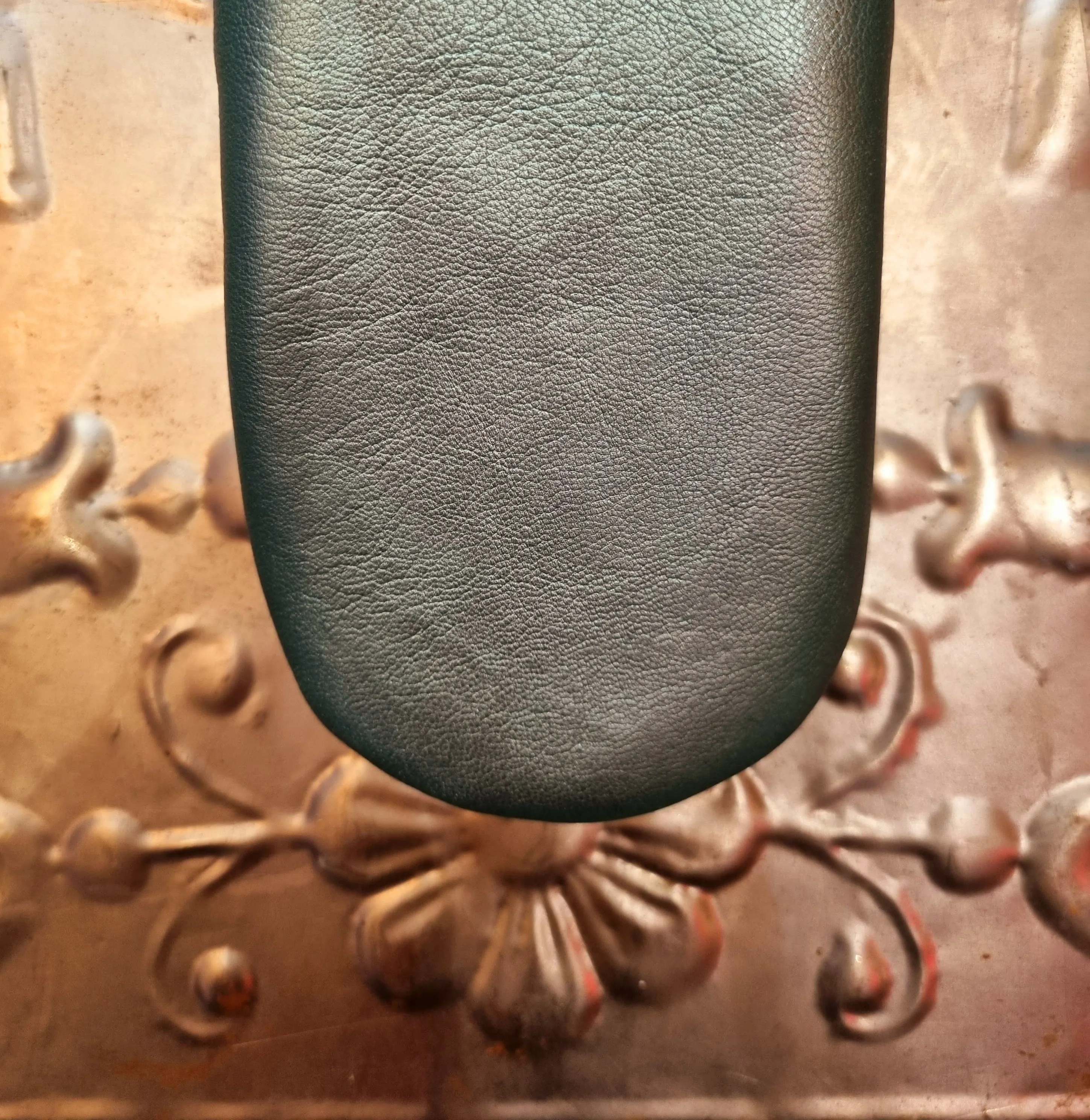 Soft leather metallic slippers .. size 40