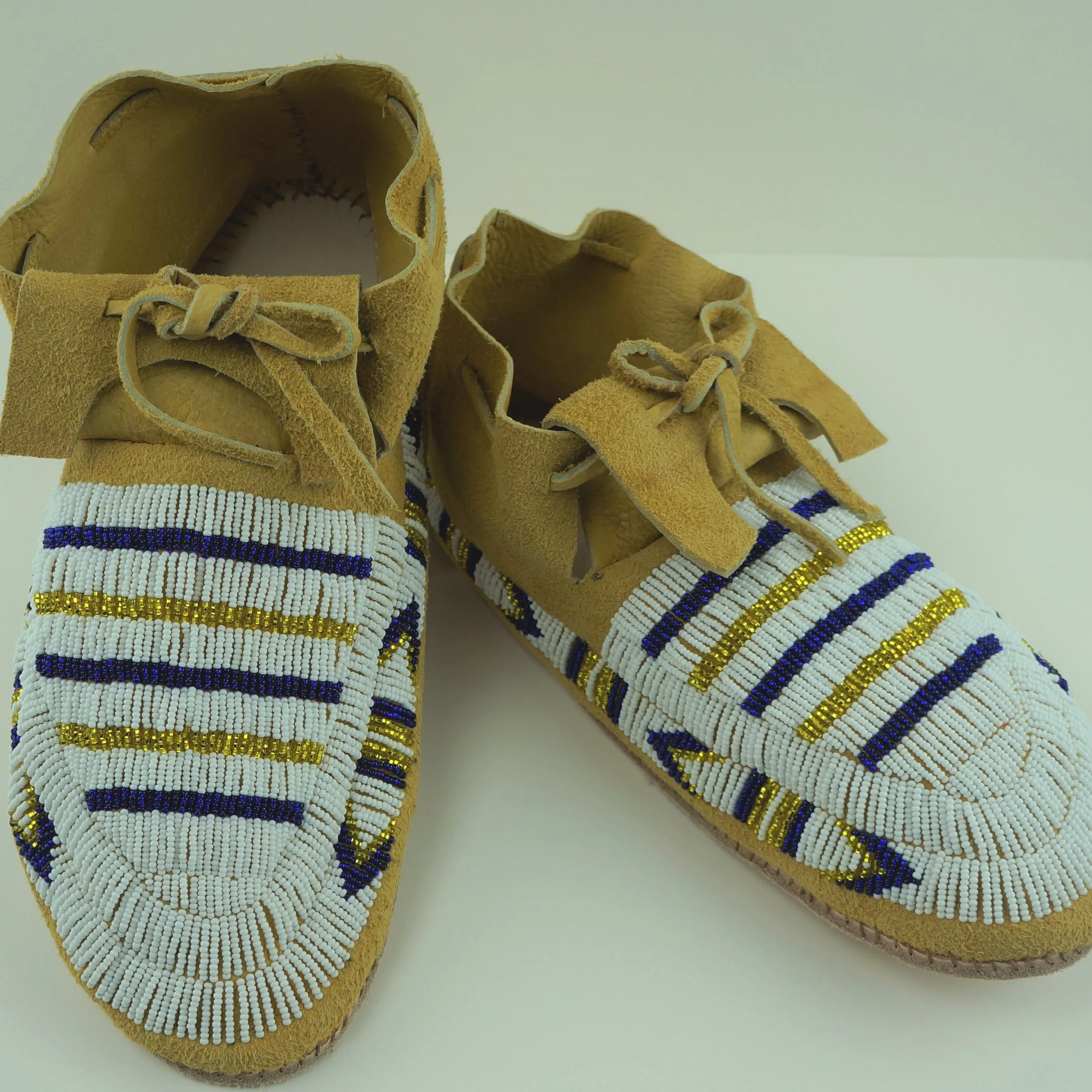 Special In-Stock Deer Hide Moccasins - Men's Fully Beaded
