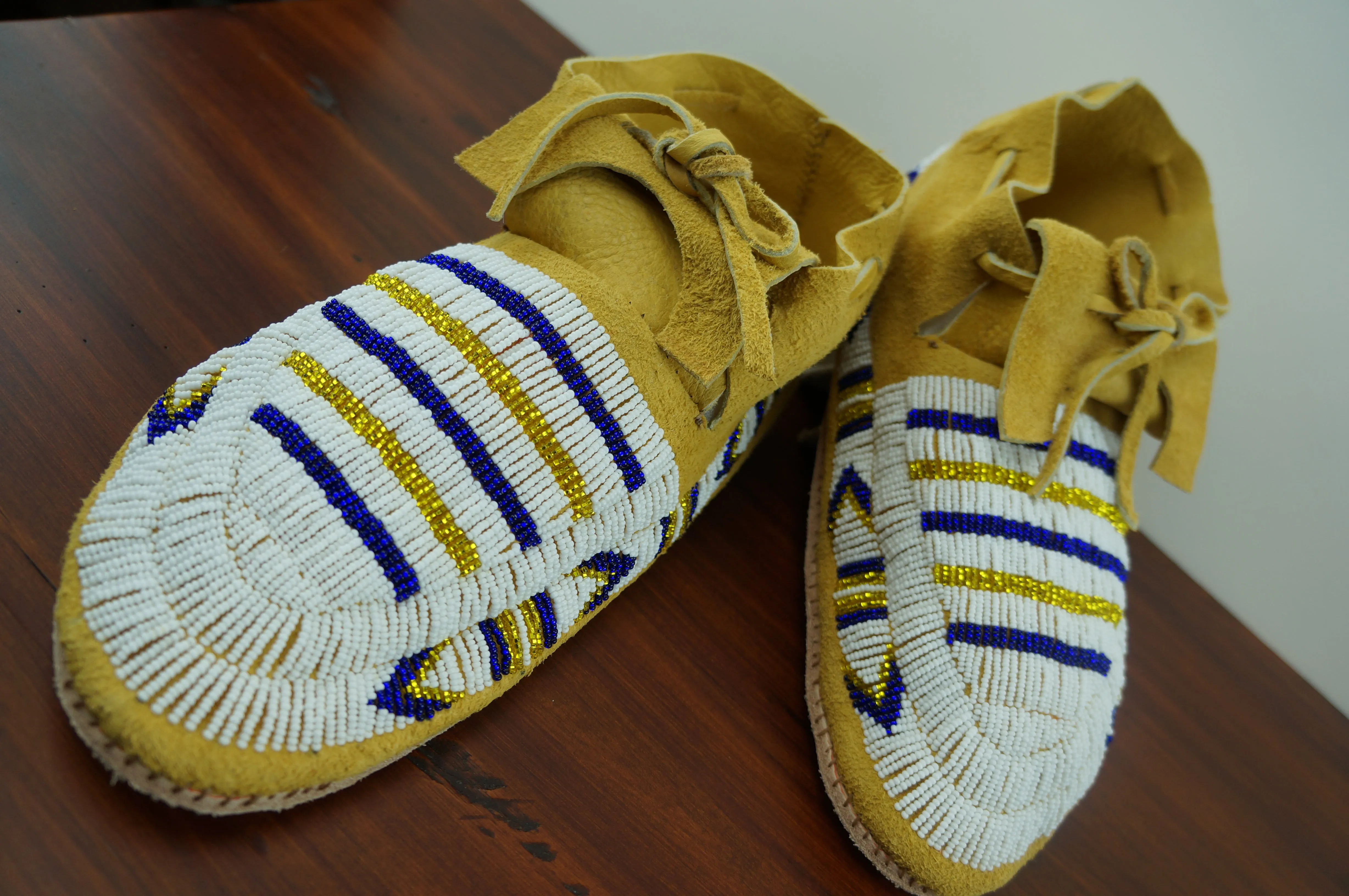 Special In-Stock Deer Hide Moccasins - Men's Fully Beaded