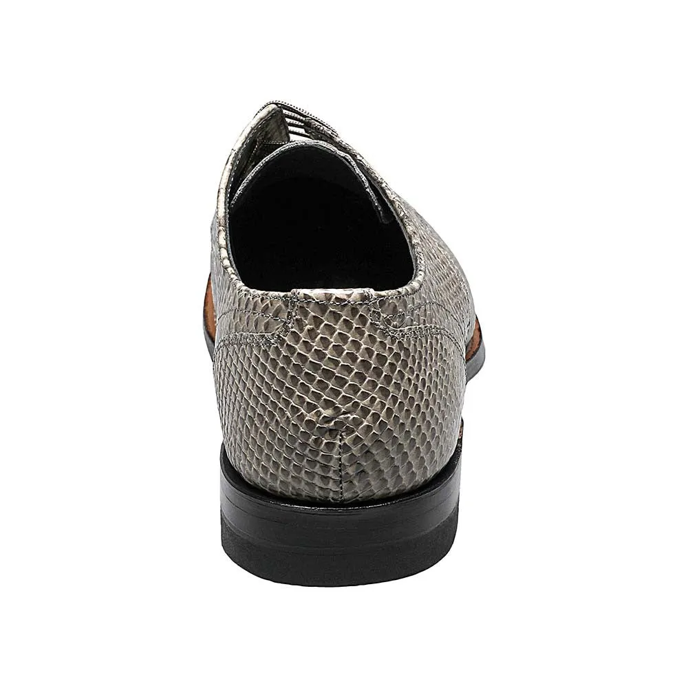 Stacy Adams Madison Gray Anaconda Print Plain Toe Oxford