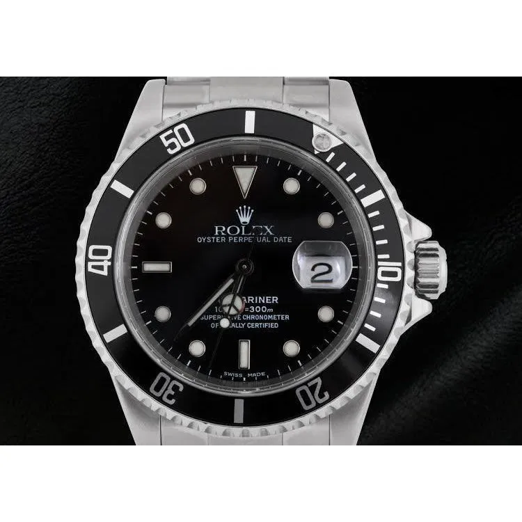 Stainless Steel Black Rolex Oyster Perpetual Submariner