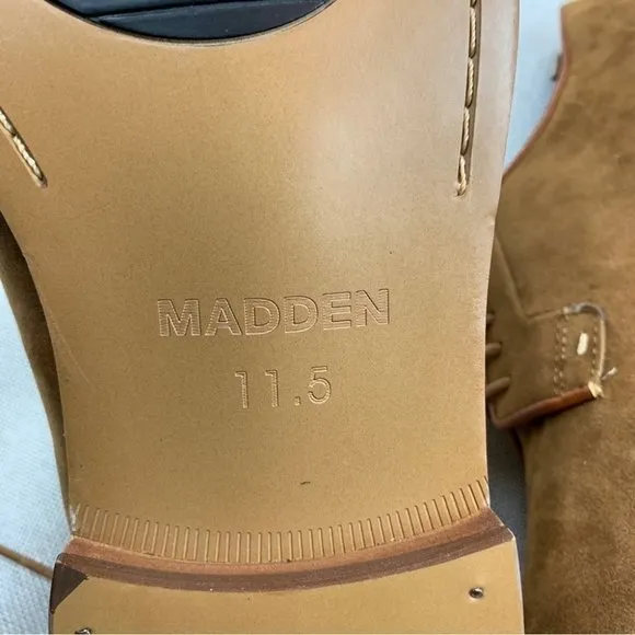 Steve Madden Mens Suede Eddie Oxfords Cognac Size 11.5