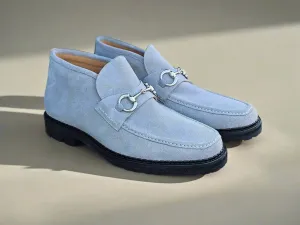Suede Ankle Boot with Horsebit