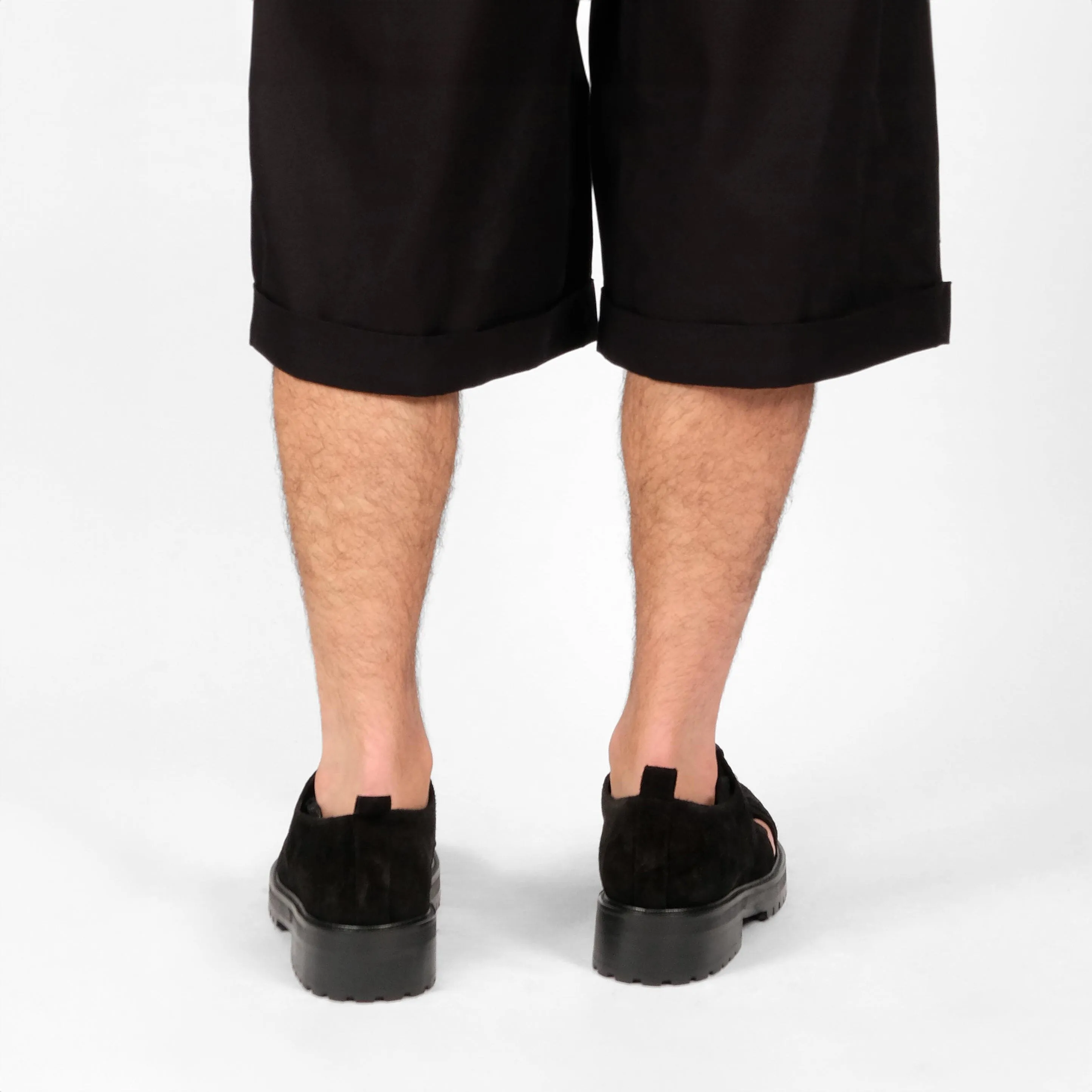 Suede Cut-Out Oxford Shoes