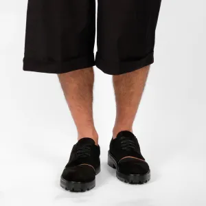 Suede Cut-Out Oxford Shoes