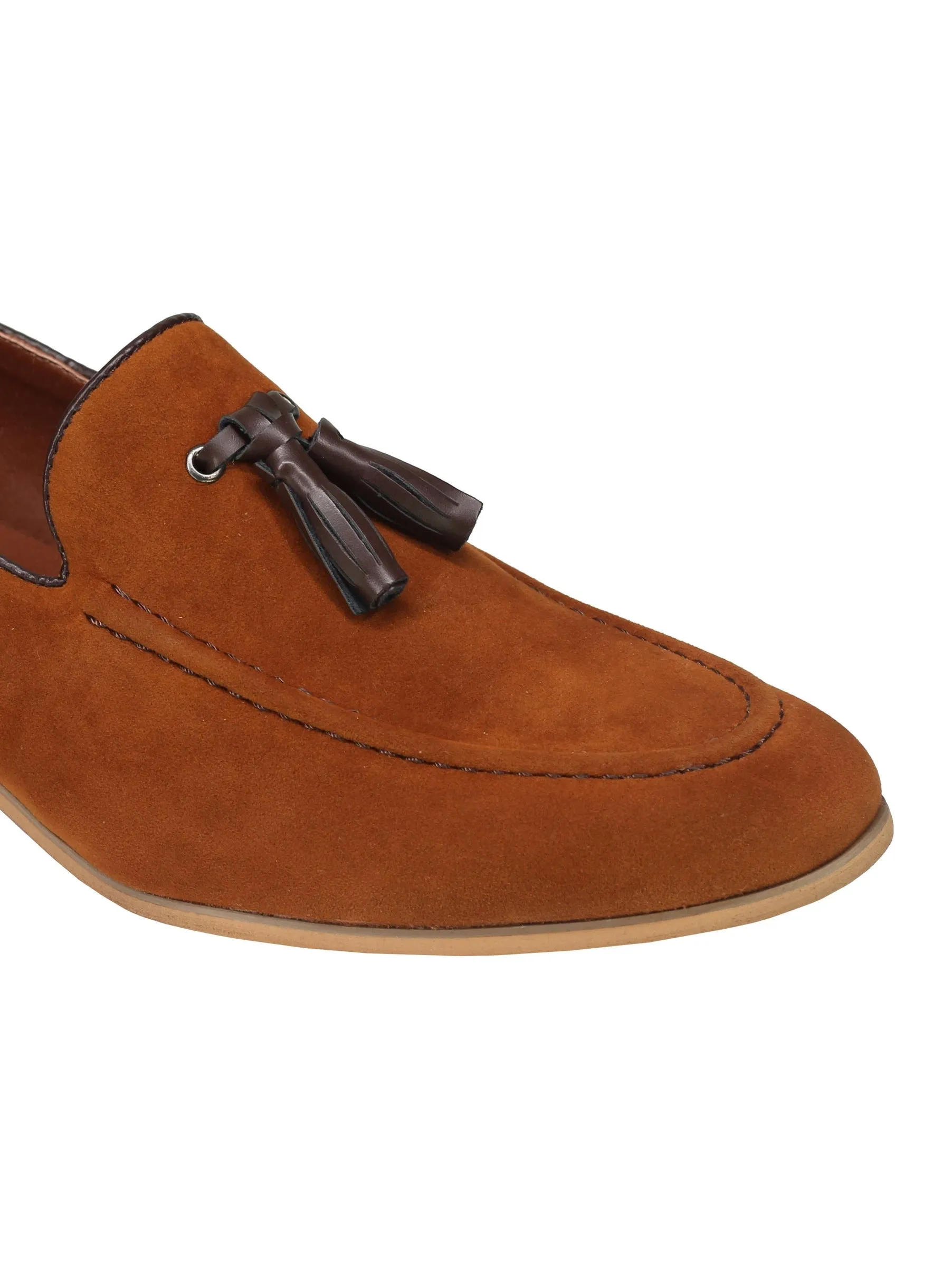 SUEDE - FAUX LEATHER LOAFERS WITH TASSEL