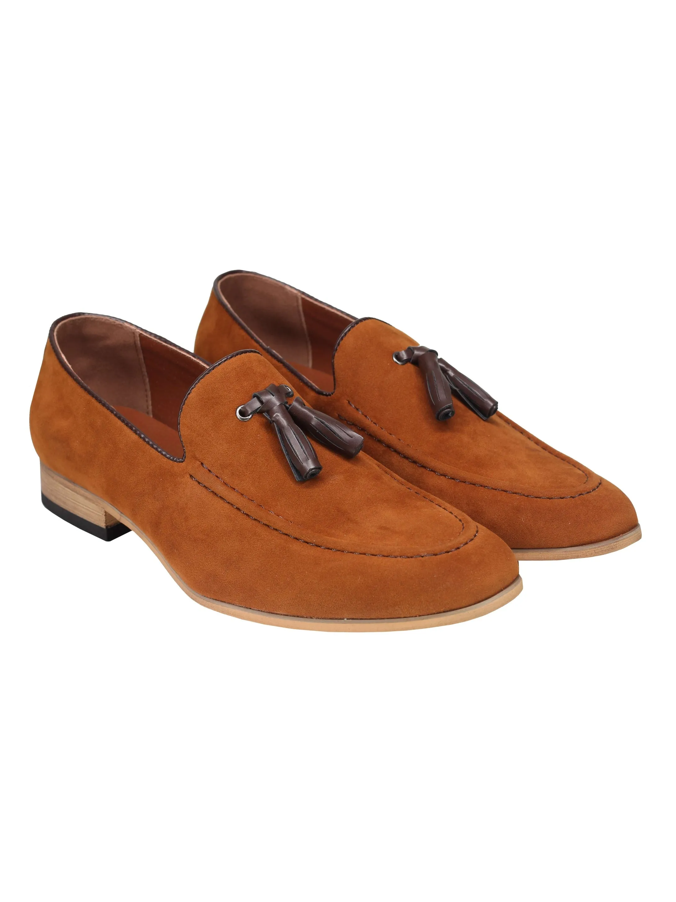 SUEDE - FAUX LEATHER LOAFERS WITH TASSEL