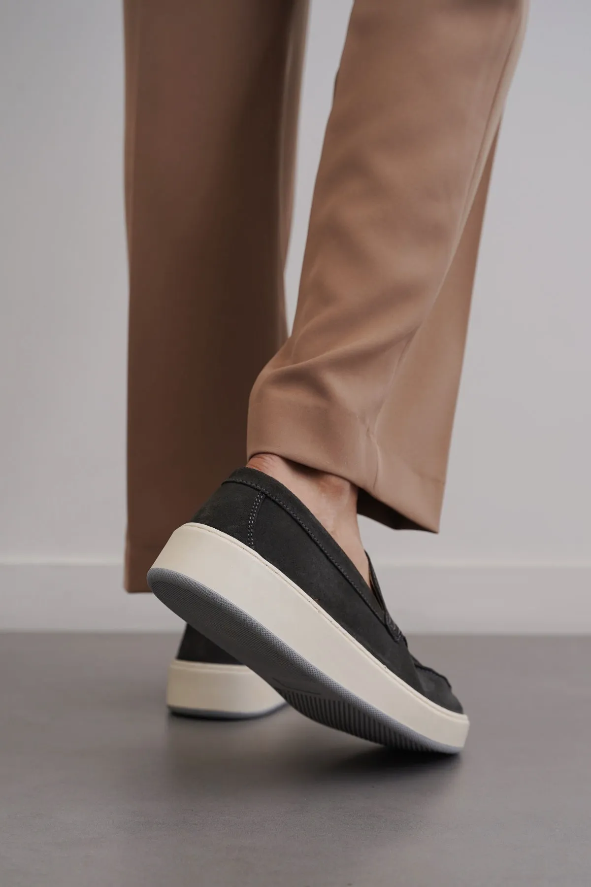 SUEDE LEATHER SLIP ON LOAFERS
