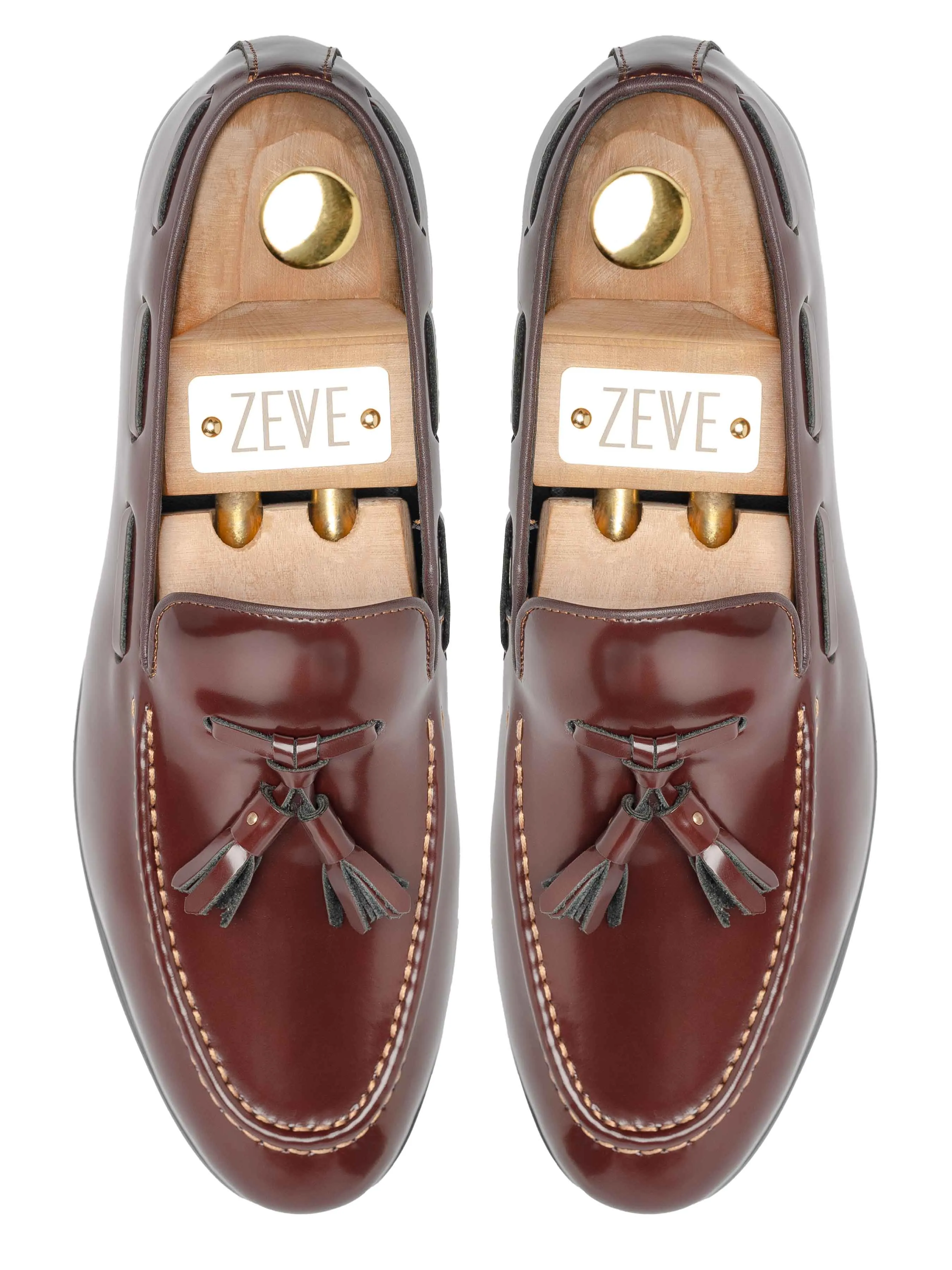Tassel Loafer - Brown Polished Leather