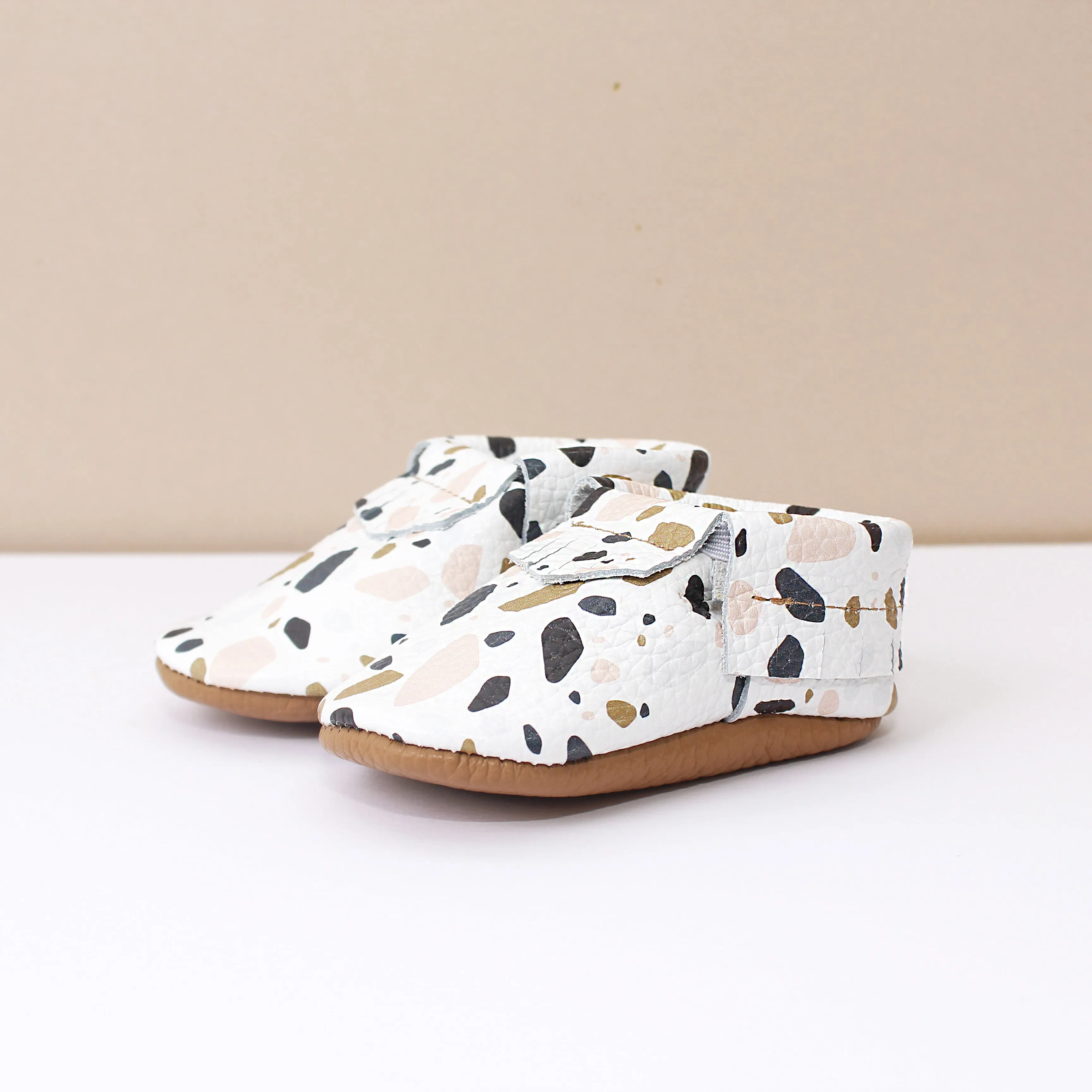 Terazzo Fringe Print Girls Moccasins