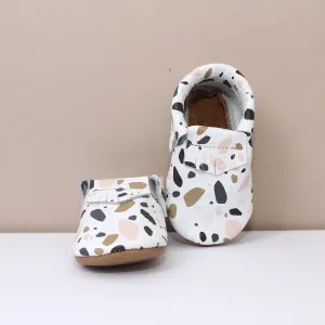 Terazzo Fringe Print Girls Moccasins