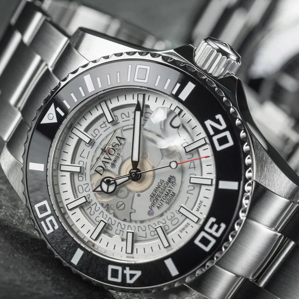 Ternos Professional Auto Nebulous 500m White Diving Watch 16153510