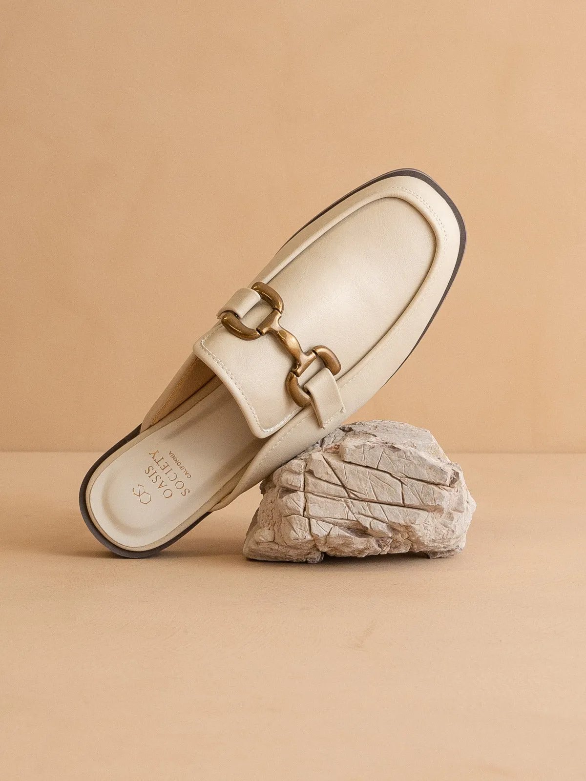 The Blakely | Beige Modern Mule Loafer