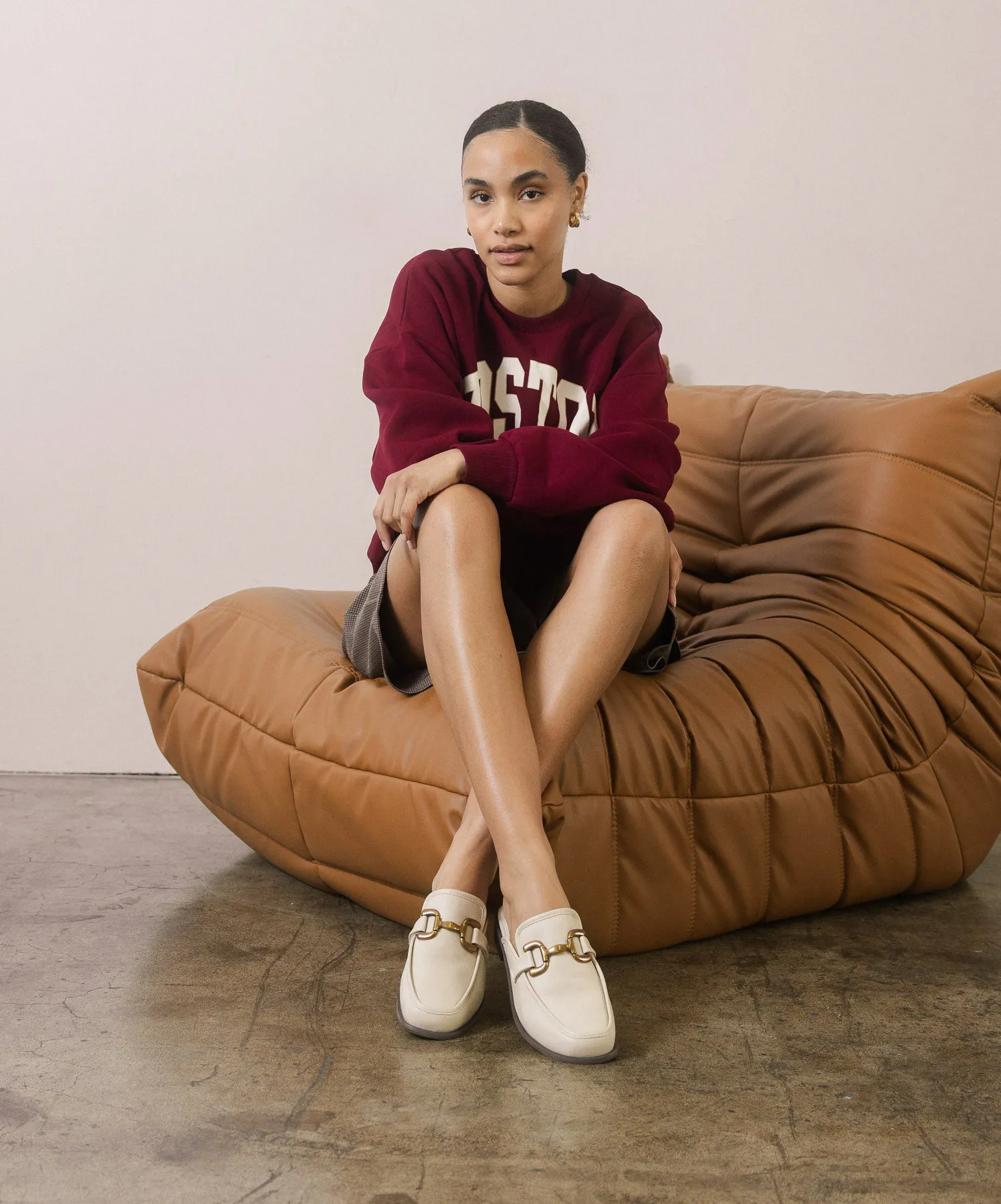 The Blakely | Beige Modern Mule Loafer