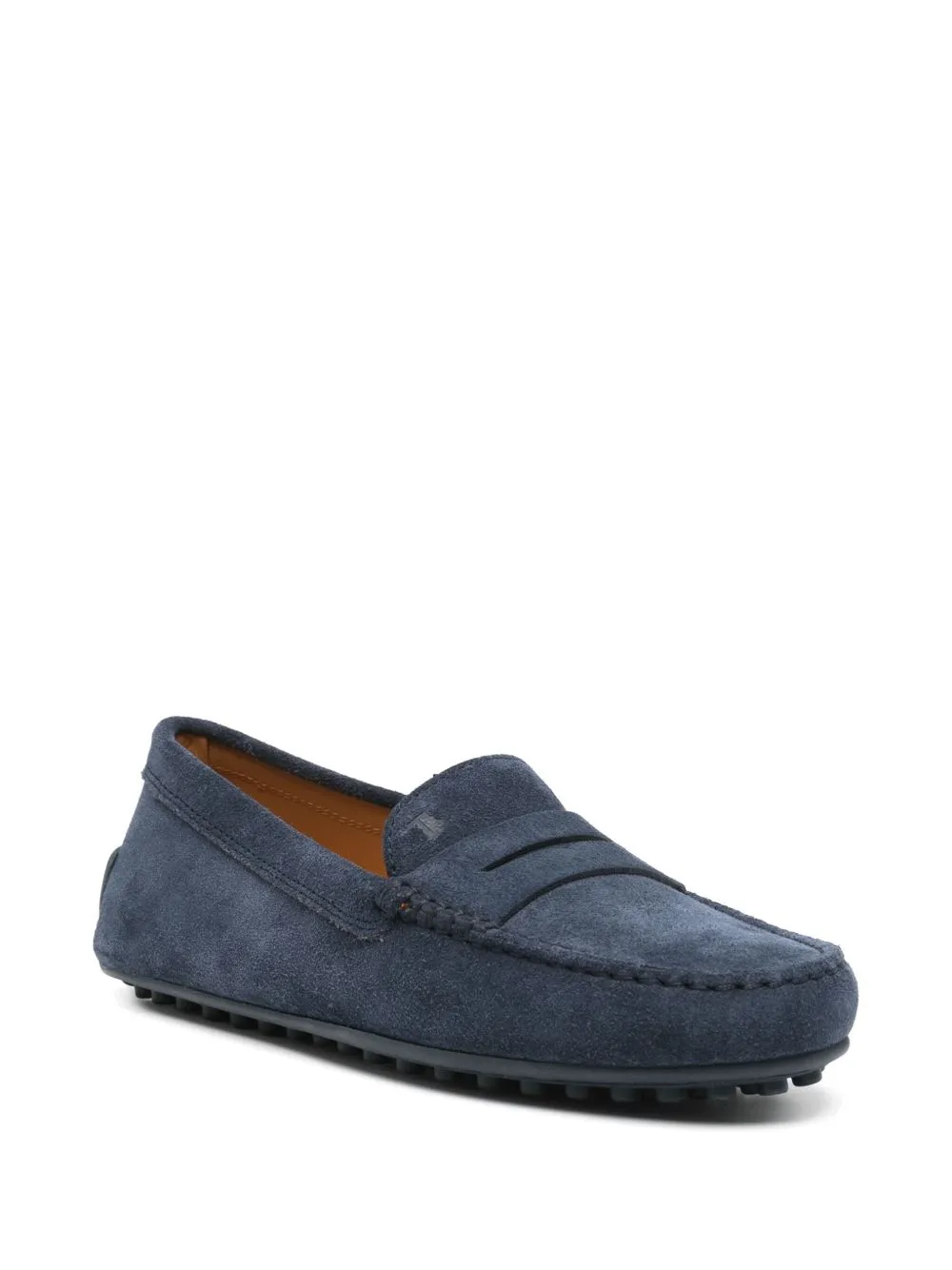 Tod's Women's Prussian Blue Suede Flat Moccasins