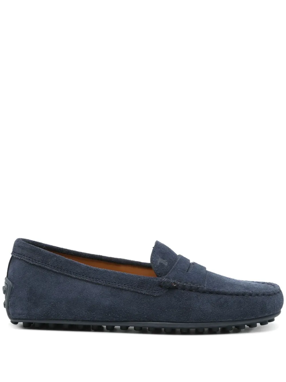 Tod's Women's Prussian Blue Suede Flat Moccasins