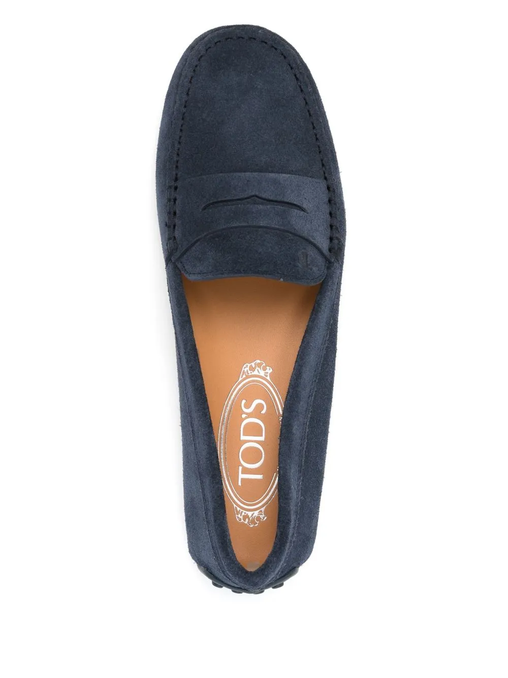 Tod's Women's Prussian Blue Suede Flat Moccasins