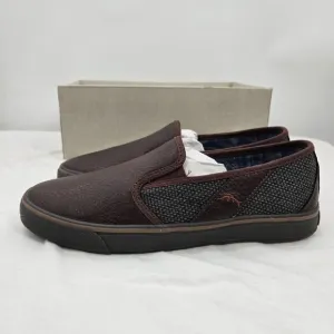 Tommy Bahama Mens 9 Brown Leather Gray Printed Pacific Ridge Slip On Loafer