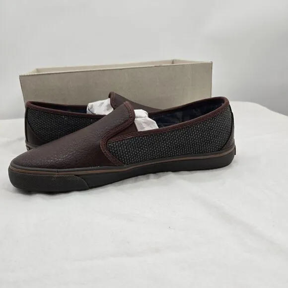 Tommy Bahama Mens 9 Brown Leather Gray Printed Pacific Ridge Slip On Loafer