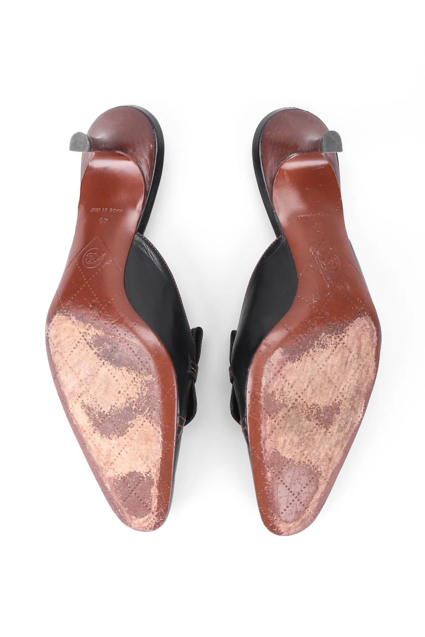 Topstitched Loafer Mules