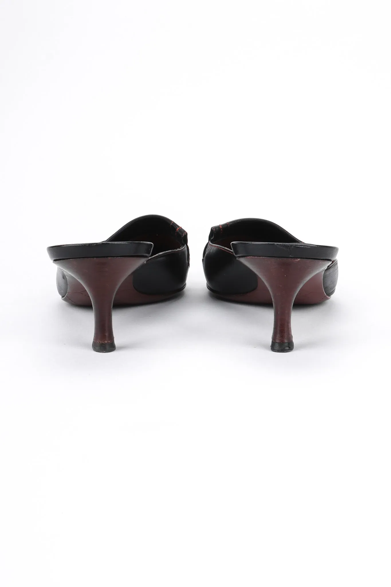 Topstitched Loafer Mules