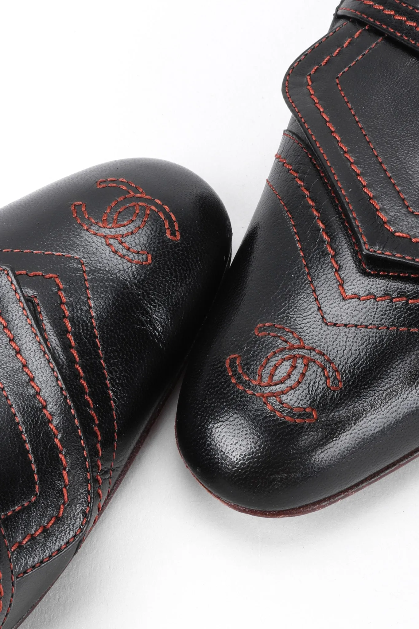 Topstitched Loafer Mules