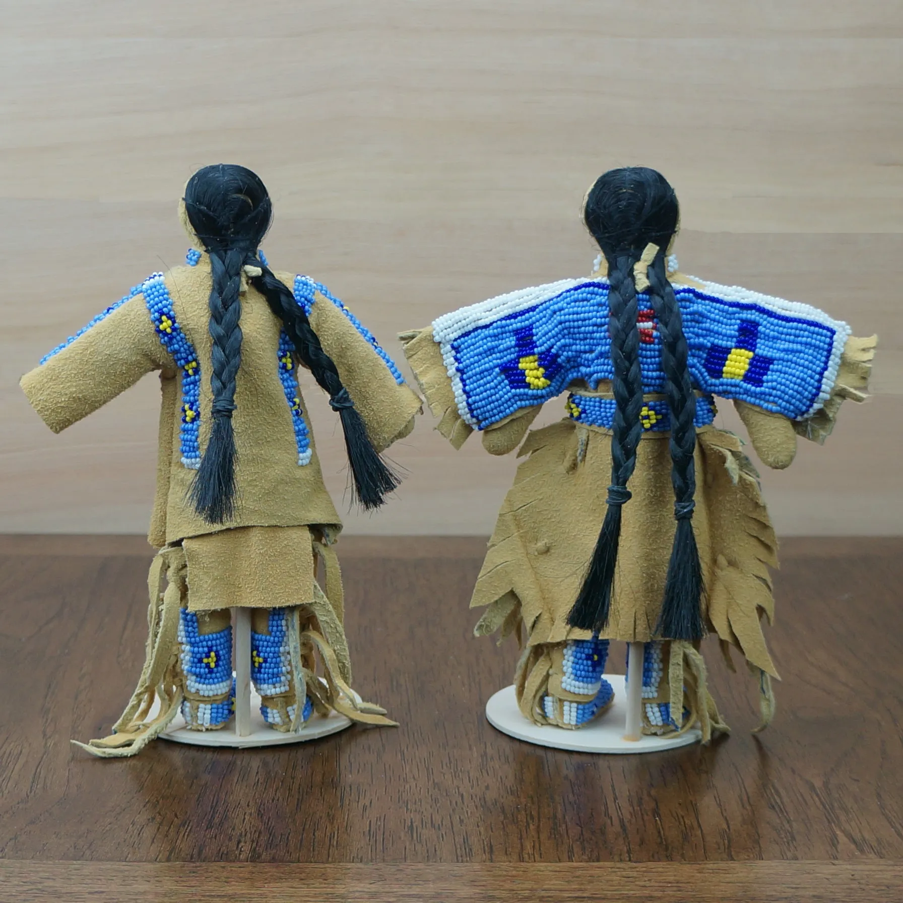 Traditional Buckskin Doll Pair - Cornflower Blue