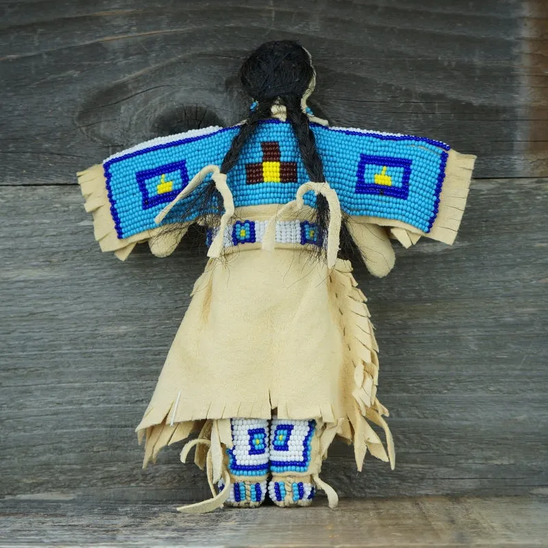 Traditional Buckskin Doll Pair - Turquoise
