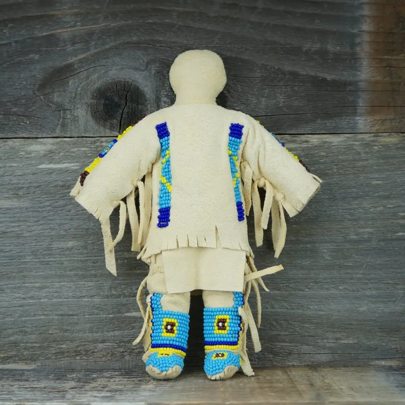 Traditional Buckskin Doll Pair - Turquoise