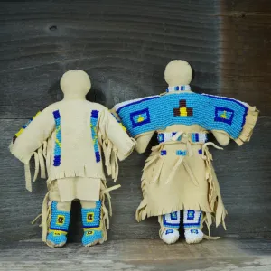 Traditional Buckskin Doll Pair - Turquoise