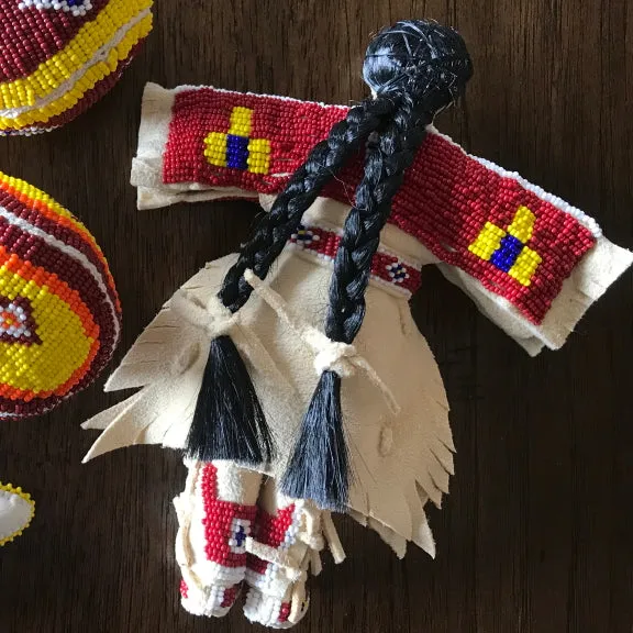Traditional Buckskin Doll - Red