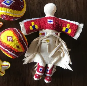 Traditional Buckskin Doll - Red