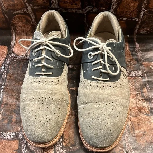 Tsubo Wexler II Mens Oxfords Lace Up Two Tone Gray Blue Suede Leather SZ 10.5