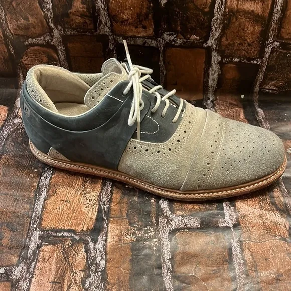 Tsubo Wexler II Mens Oxfords Lace Up Two Tone Gray Blue Suede Leather SZ 10.5