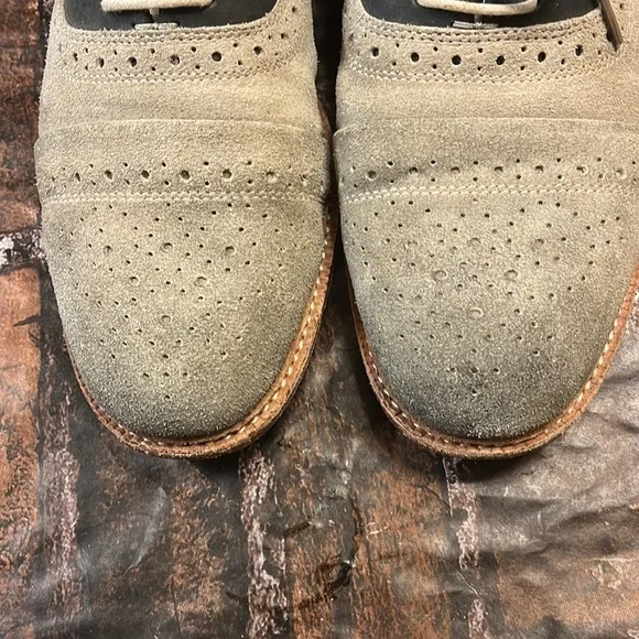 Tsubo Wexler II Mens Oxfords Lace Up Two Tone Gray Blue Suede Leather SZ 10.5