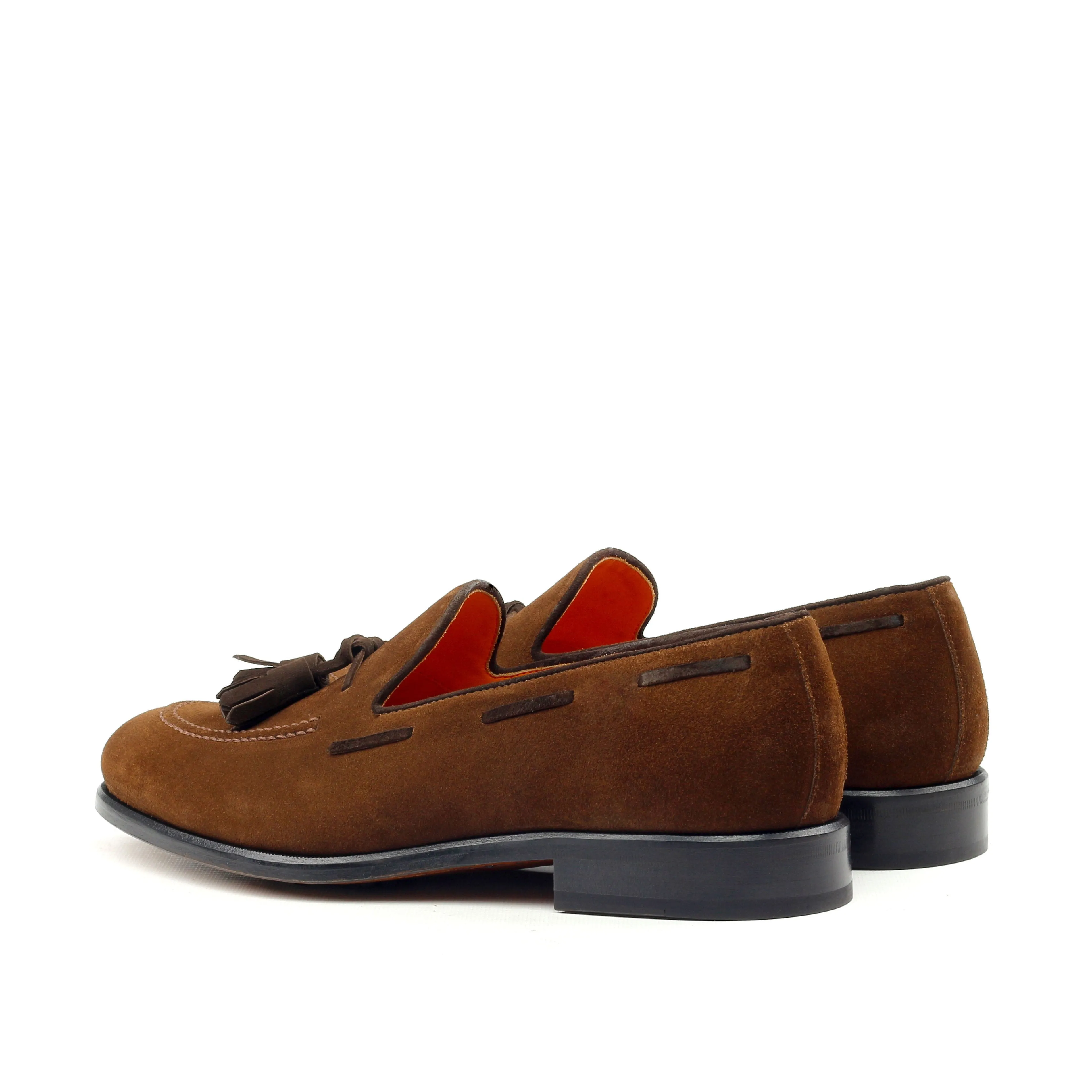 Unique Handcrafted Dark Brown Lux Suede Loafer w/ Tassles
