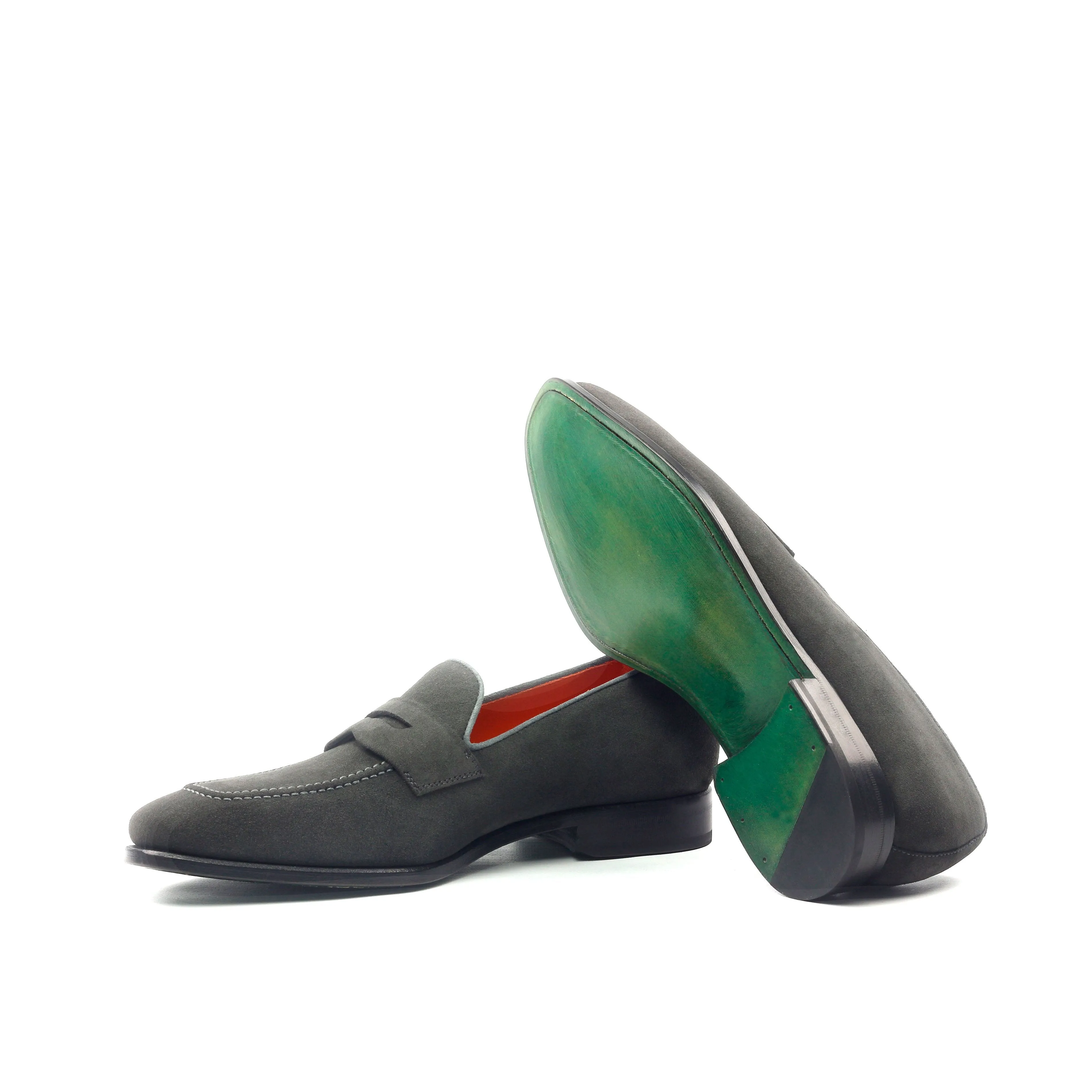 Unique Handcrafted Grey Lux Suede Slip on Loafer