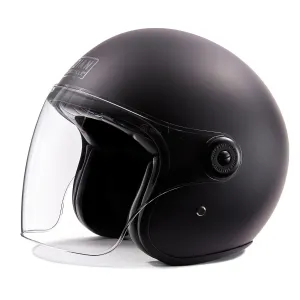 Unisex Matte Jet Helmet, Black