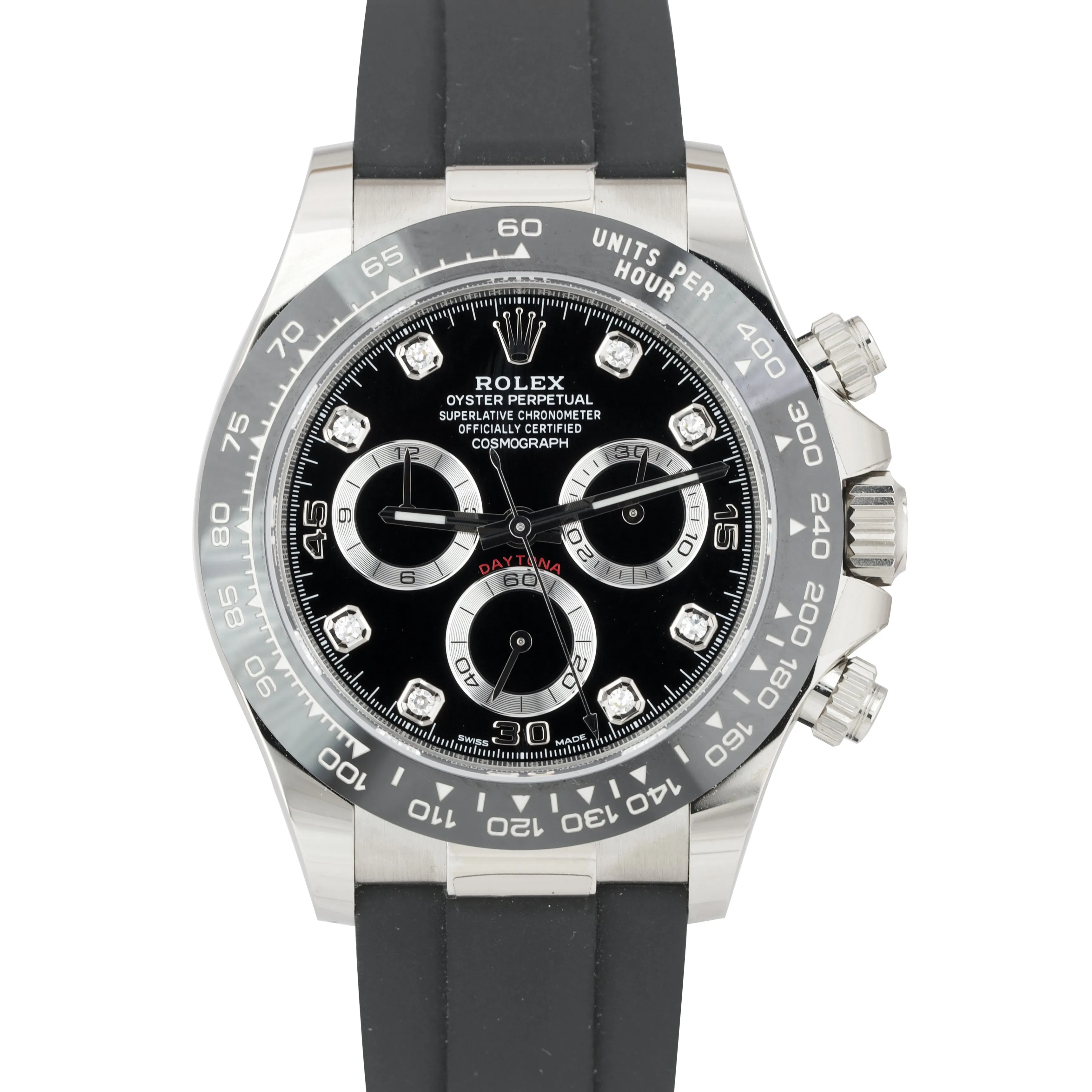 UNWORN 2021 Rolex Daytona 18K White Gold DIAMOND Chronograph 40mm Watch 116519