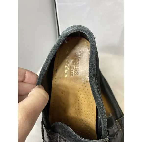 Used / Weejuns Bass / Larson / Black / Leather Suede / Loafer / Sz 8