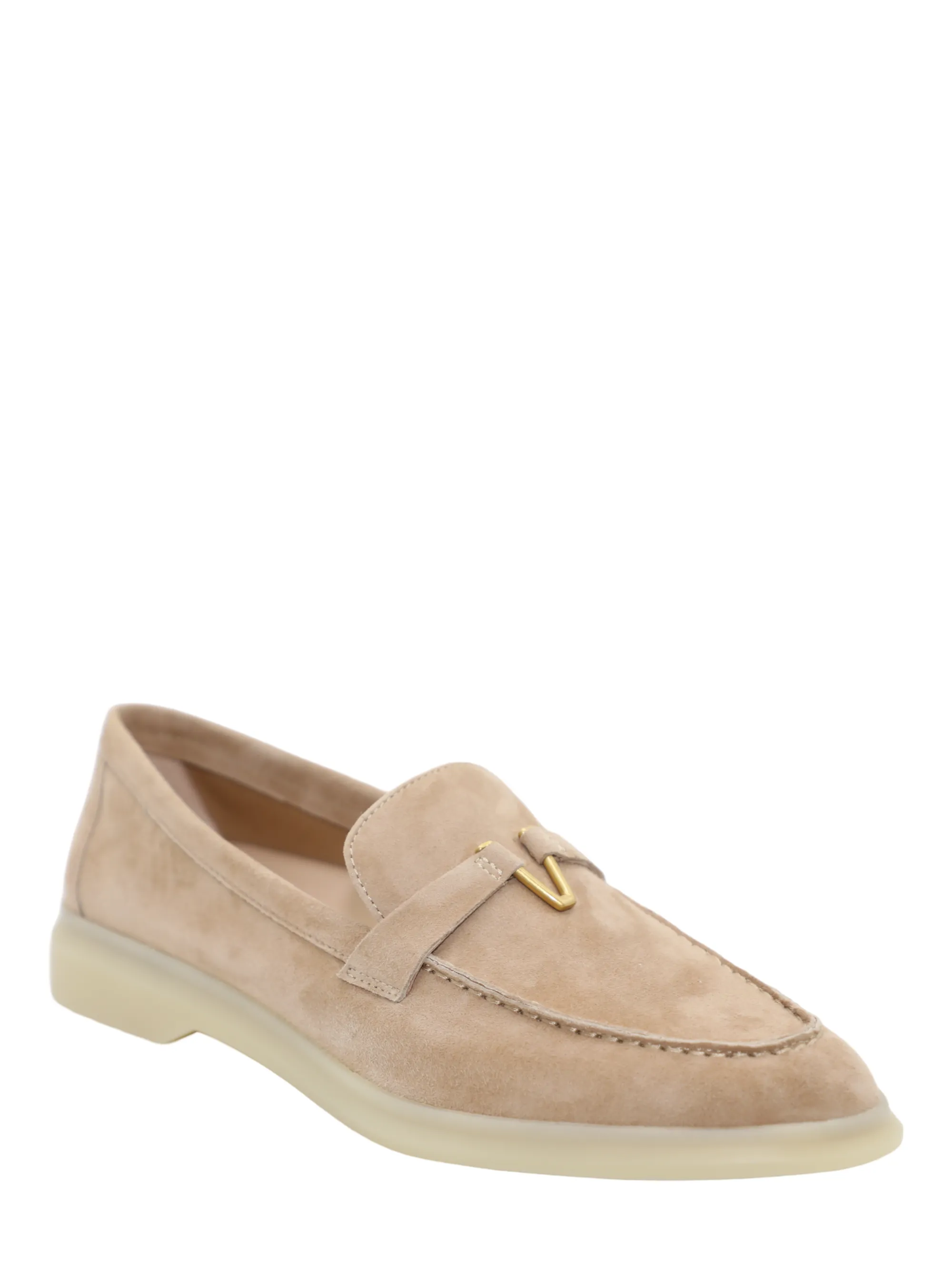 Veronica Beard Ailey Suede Loafer in Sand