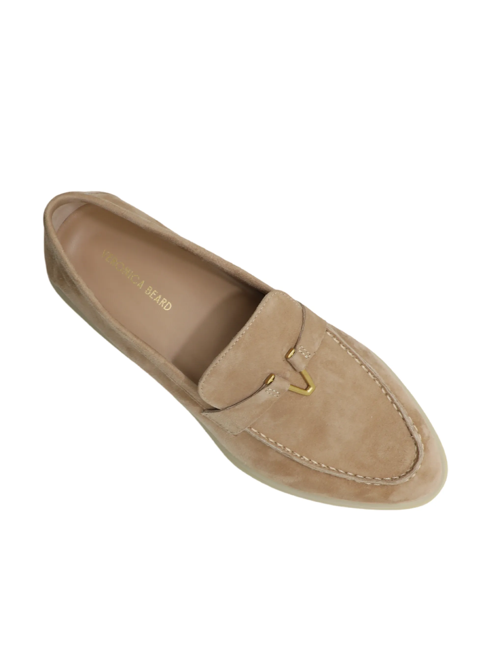 Veronica Beard Ailey Suede Loafer in Sand