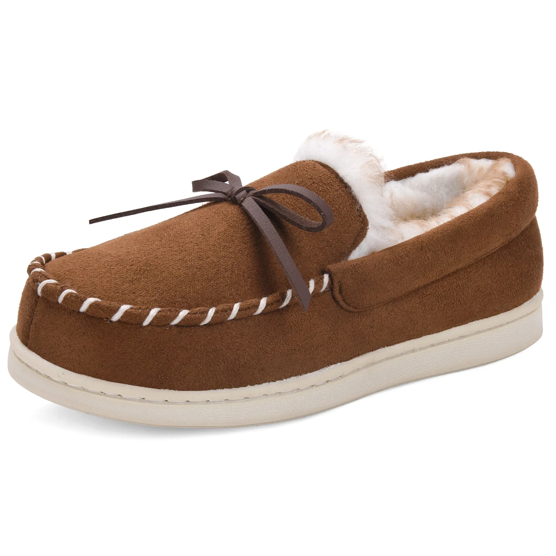 VONMAY Kids Slippers Boys Girls Moccasins House Shoes with Comfy Faux Fur Lining Memory Foam Slipper