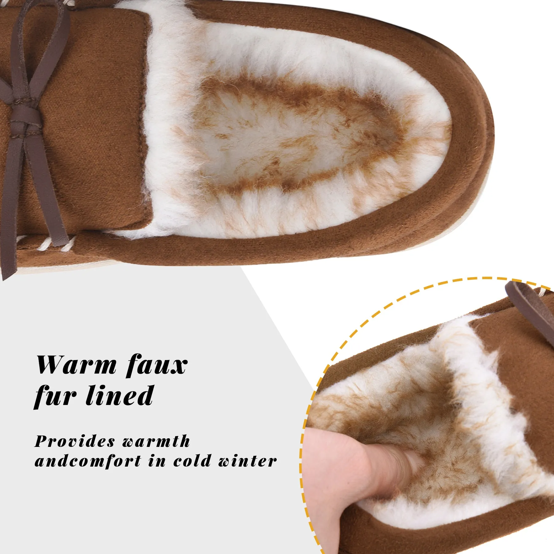 VONMAY Kids Slippers Boys Girls Moccasins House Shoes with Comfy Faux Fur Lining Memory Foam Slipper